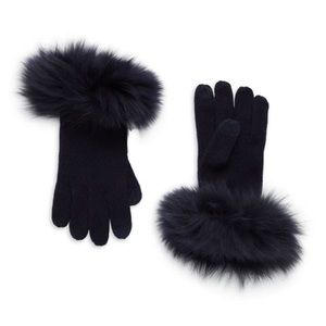 Amicale Cashmere Fox Fur Gloves